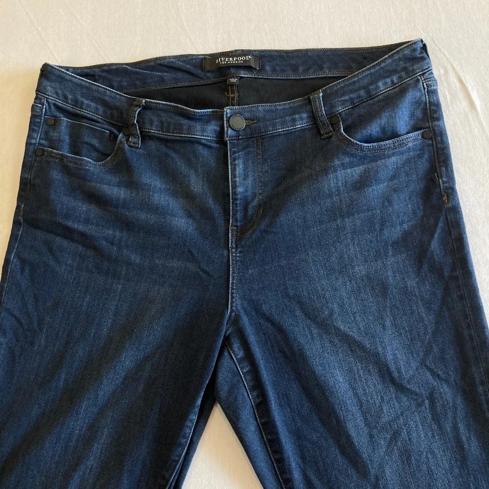 Liverpool Jeans Women 16W (38x30) Plus Size Dunmore Dark Blue LY4000F64 Stretch